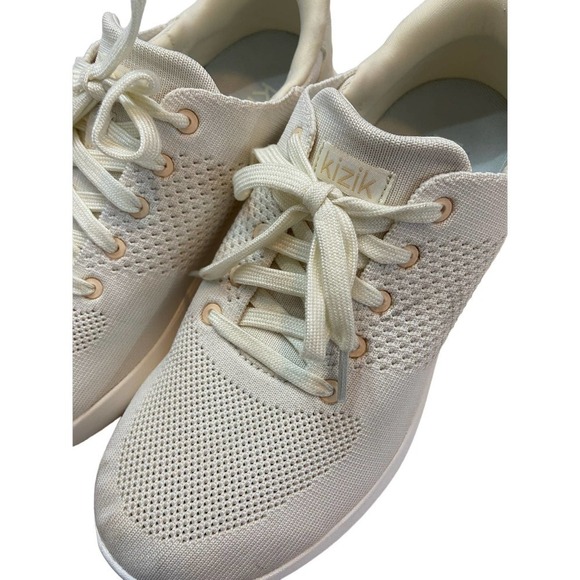 Kizik Lima Slip on Lace Sneakers Cream knit Unisex - Picture 1 of 6